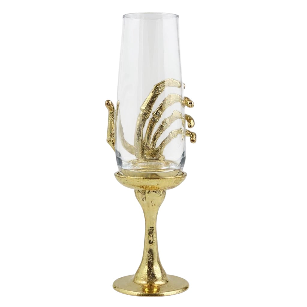 Set of 4 - Champagne Glasses | Cocktail Glasses | Halloween Glasses | Statement Barware | Gold, Antique or Silver Finish