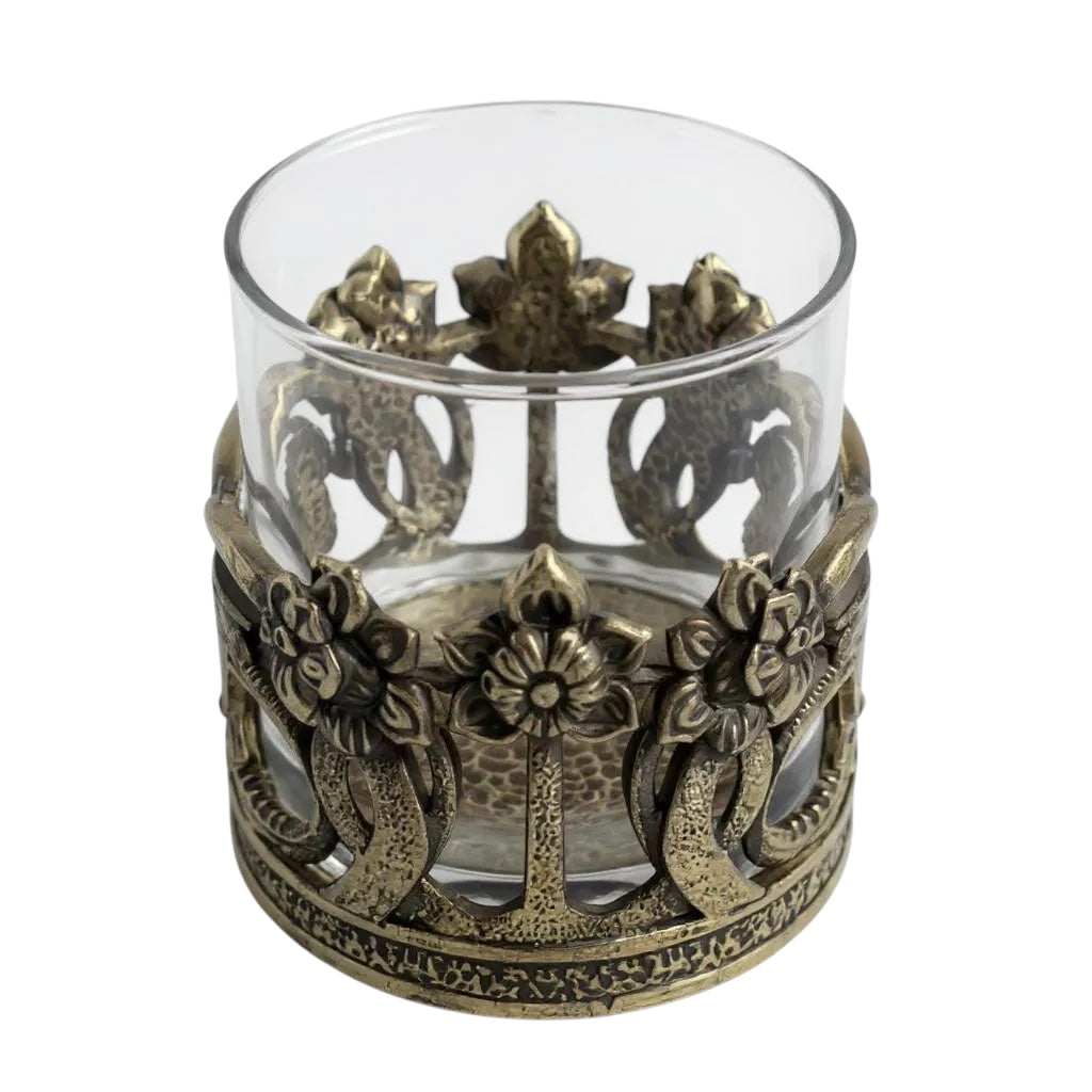 Set of 4 - Crown Dragon Whisky Glasses | Juice Glasses | Drinkware | Statement Barware | Gold, Silver or Antique Finish