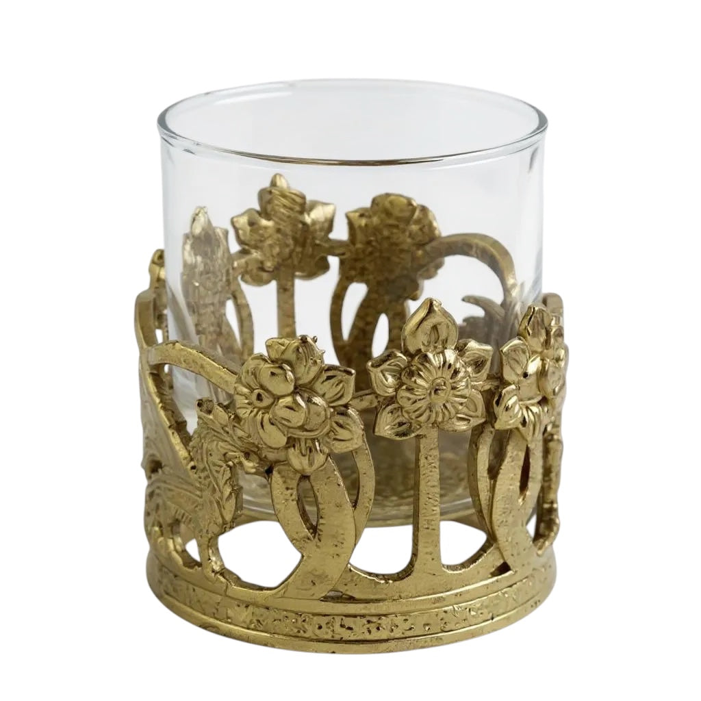 Set of 4 - Crown Dragon Whisky Glasses | Juice Glasses | Drinkware | Statement Barware | Gold, Silver or Antique Finish