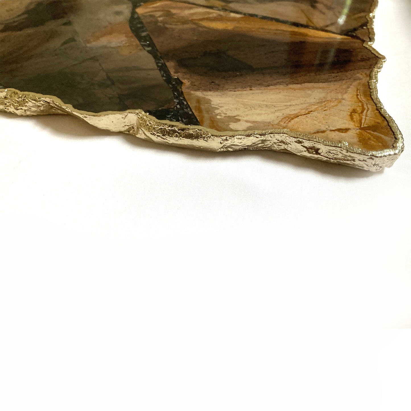 Large Brown Agate Serving Tray With Brass Handles/Personalised Momentos/Sign Boards 10"x15"