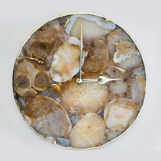 Large Brown Agate Wall Clock/Personalised Momento