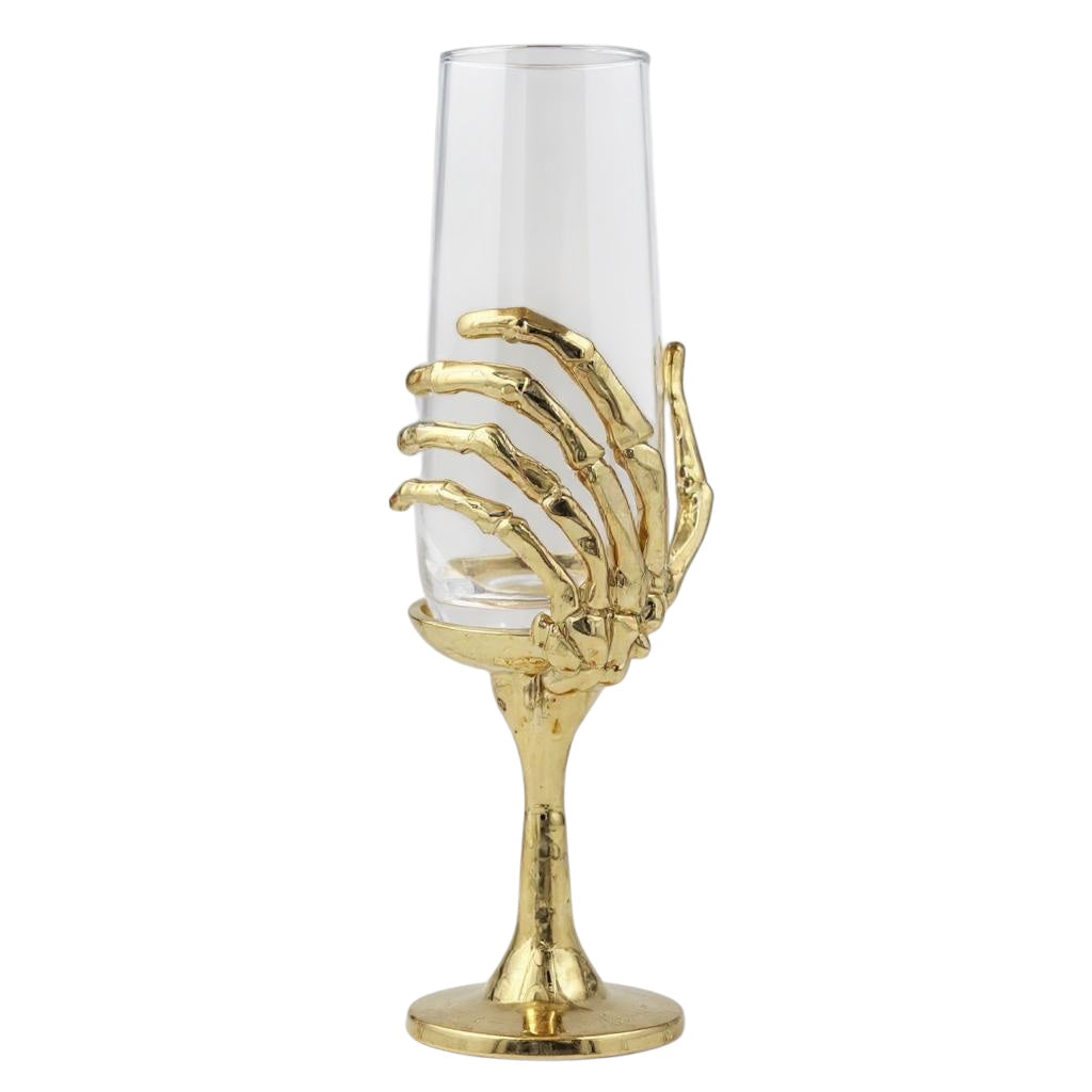 Set of 4 - Champagne Glasses | Cocktail Glasses | Halloween Glasses | Statement Barware | Gold, Antique or Silver Finish