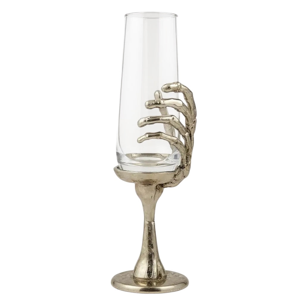 Set of 4 - Champagne Glasses | Cocktail Glasses | Halloween Glasses | Statement Barware | Gold, Antique or Silver Finish
