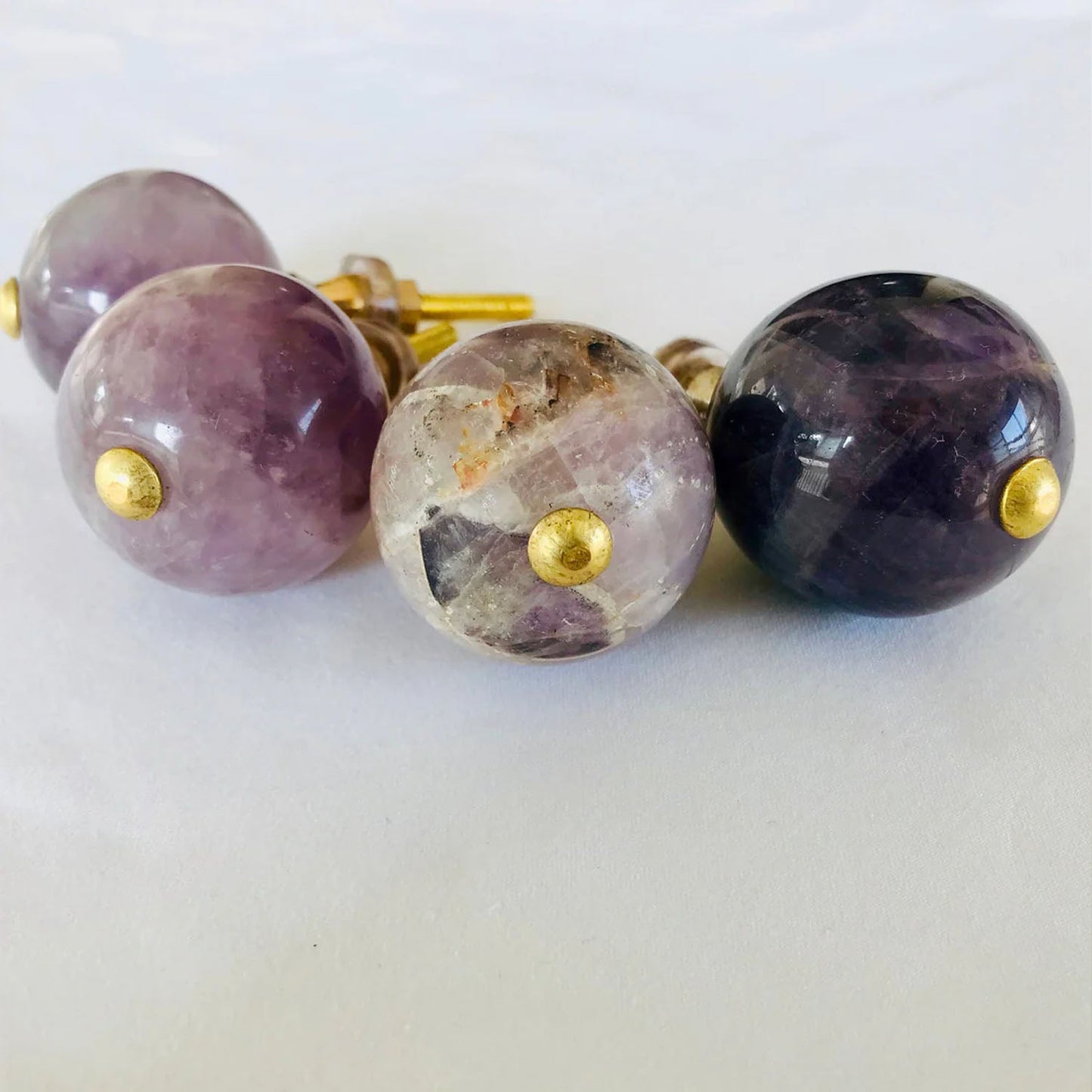 Set of 4 Amethyst/Agate Classic Vintage Finish Cabinet Drawer Pull Wardrobe Dresser Interior Decorative Handle