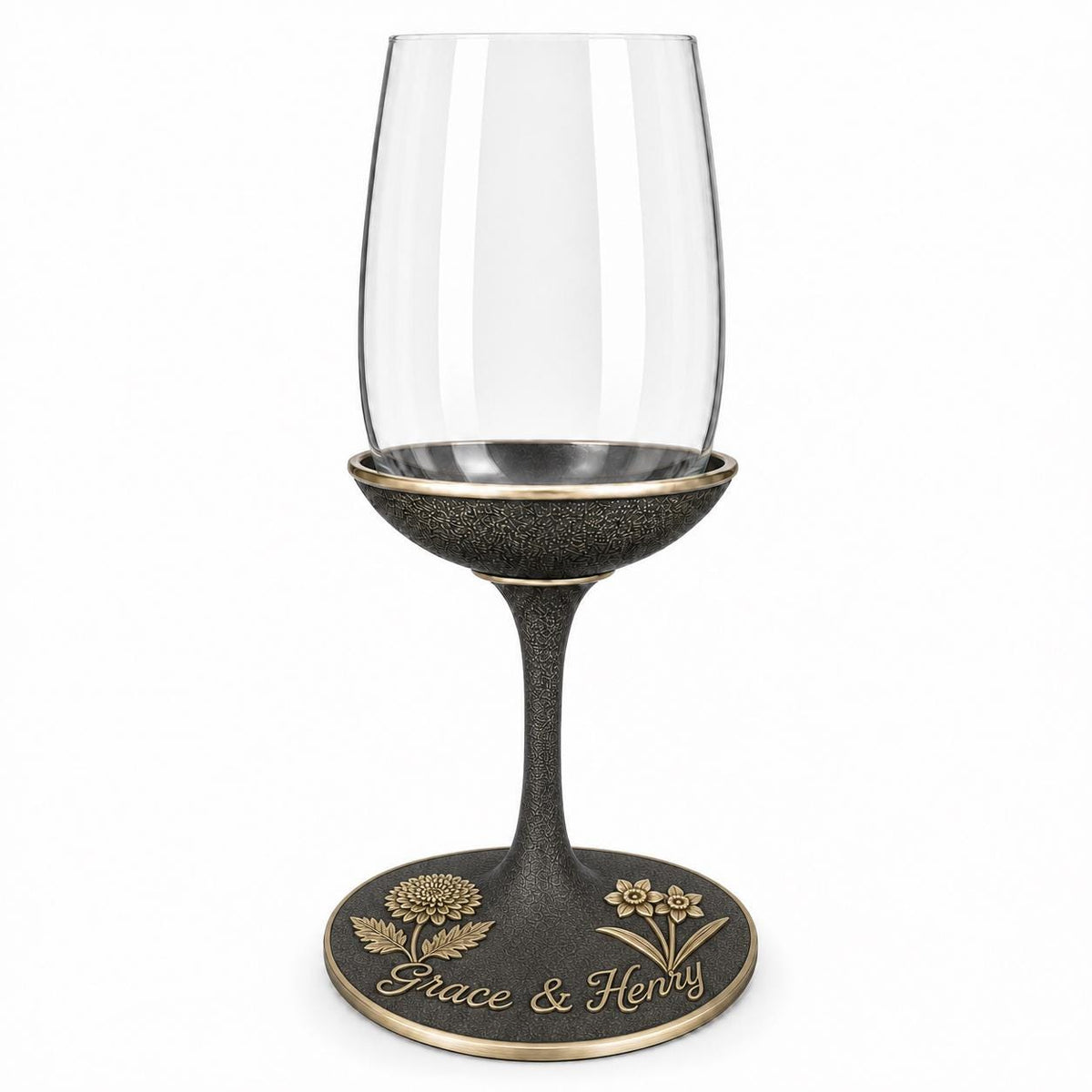 Personalised birth flower wine glass, additional product view