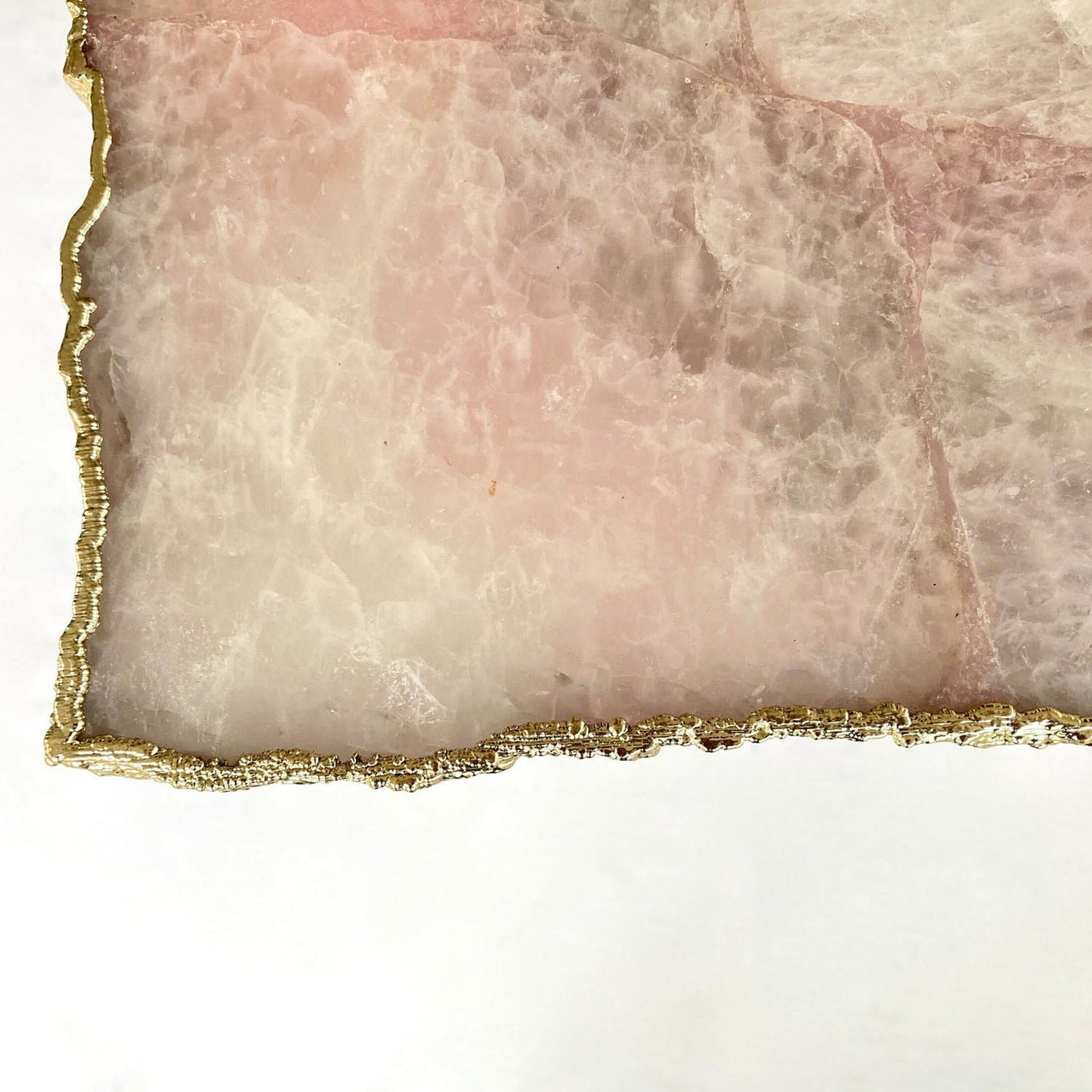 Rose Quartz Agate/Crystal/Gemstone/Quartz Organic Edge Side/Drink/Coffee Table