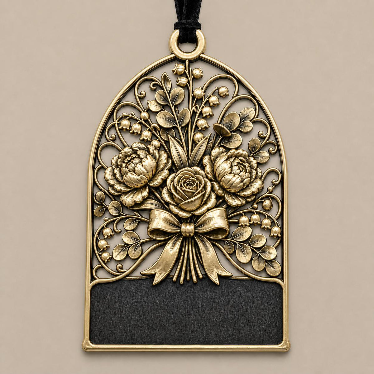 Large Personalized Wedding Ornament | Custom Couple Christmas Keepsake | Copper & Brass Charms