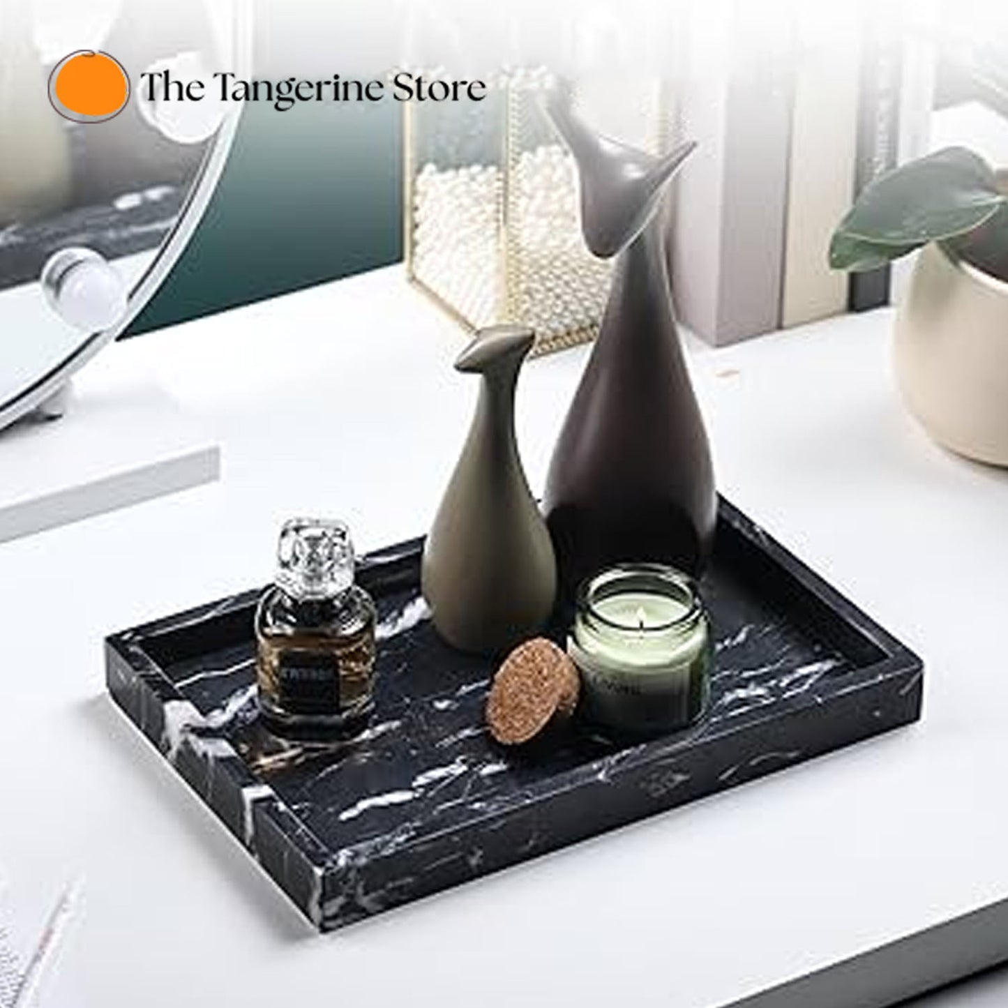 Natural Black Marble Vanity Tray