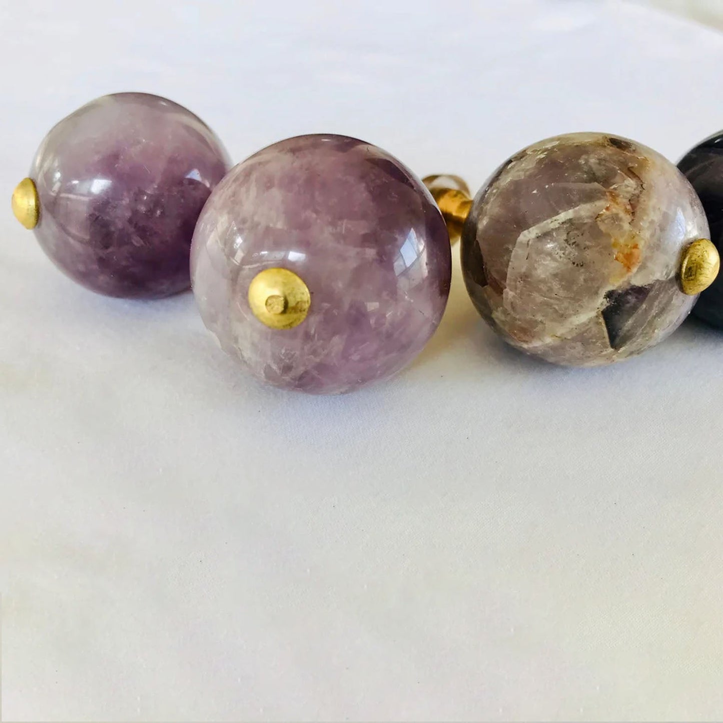 Set of 4 Amethyst/Agate Classic Vintage Finish Cabinet Drawer Pull Wardrobe Dresser Interior Decorative Handle
