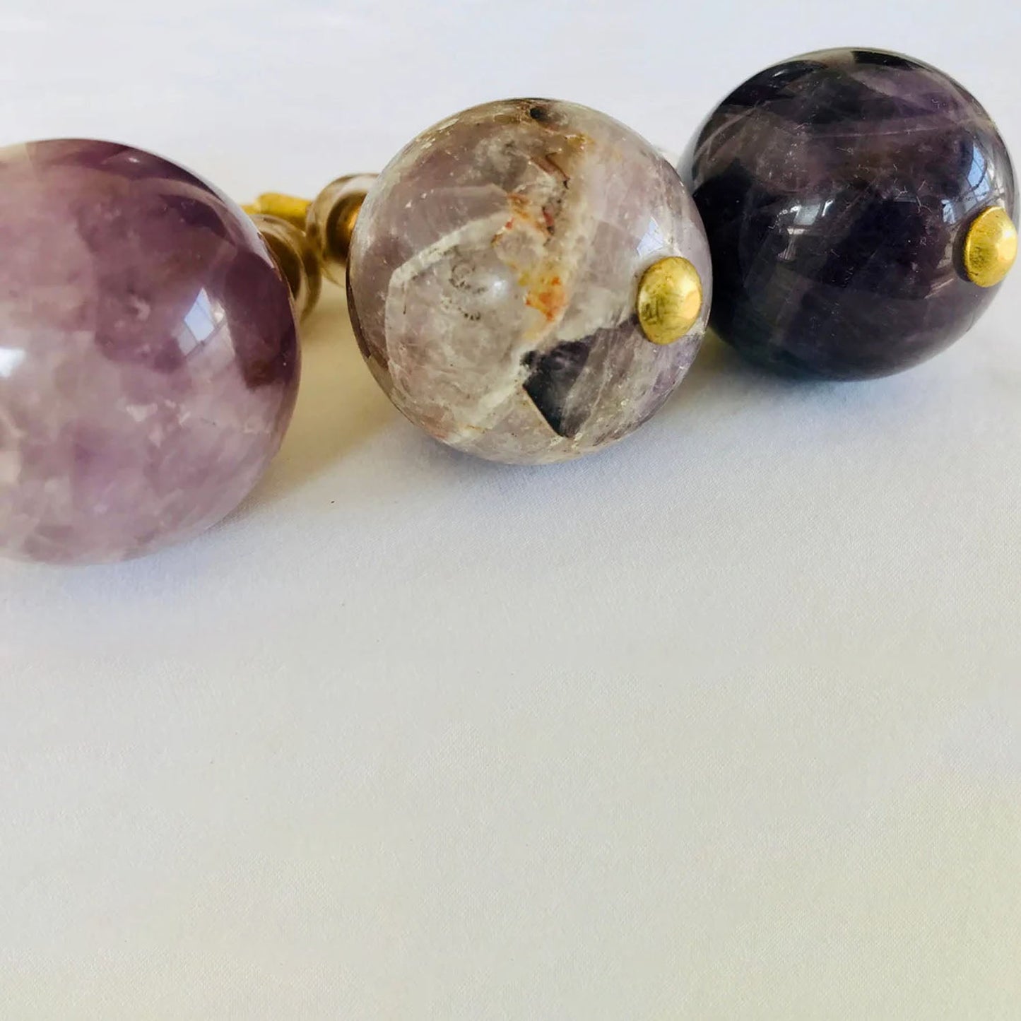 Set of 4 Amethyst/Agate Classic Vintage Finish Cabinet Drawer Pull Wardrobe Dresser Interior Decorative Handle