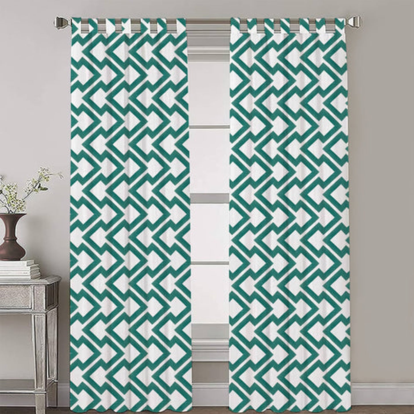 Aria - Set of 2 Panels Crewel Embroidered Curtains | Linen Cotton Mix | Fully Embroidered | Lined