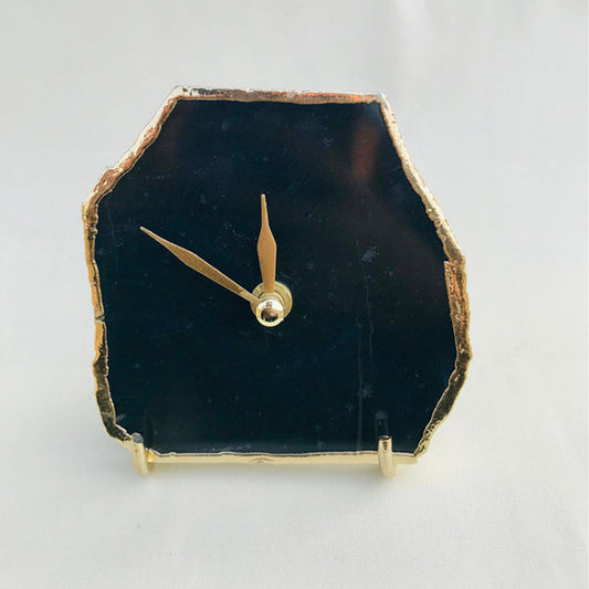 Black Agate Desk/wall Clock/Personalised Momento
