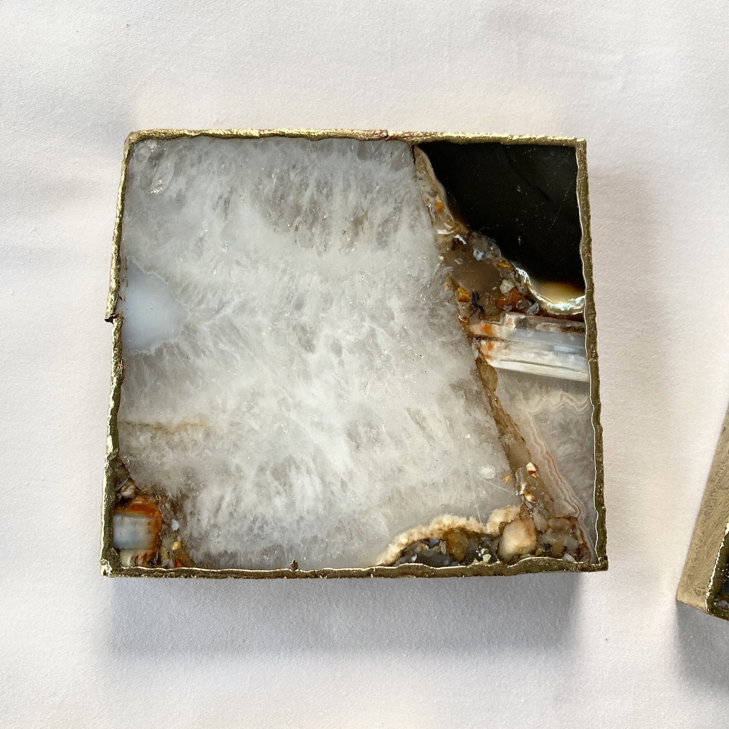Brown-White Composite Agate - Set of 4 Large Square Coasters | Personalised Momentos