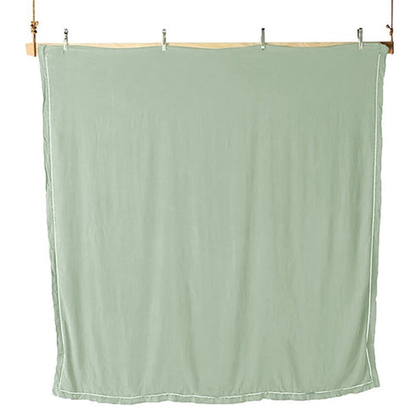 Embroidered Edge Sage Green 100% Pure Linen | Linen Cotton Mix | 3 Piece Duvet Cover Set | 4 Piece Sheet Set | Handmade | Pre-washed | Soft