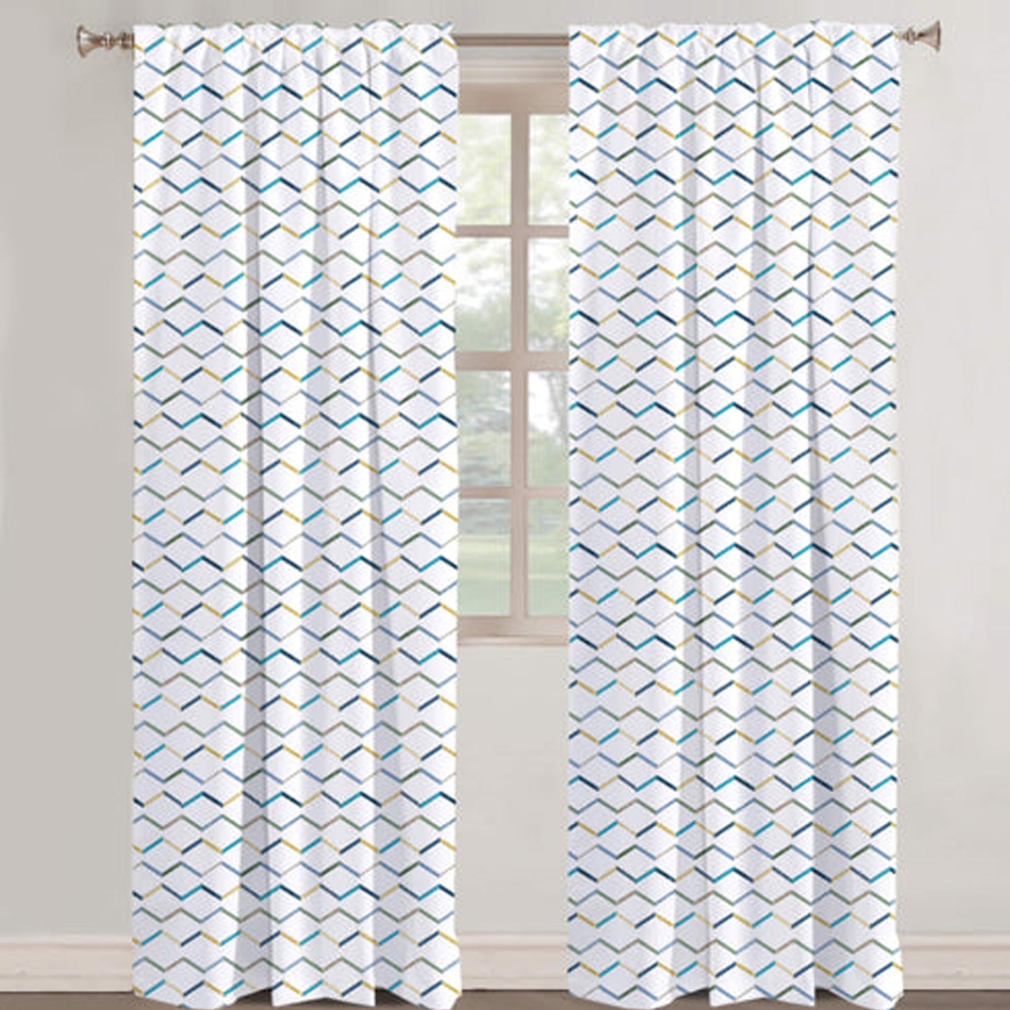 Evania - Set of 2 Panels Crewel Embroidered Curtains | Linen Cotton Mix | Fully Embroidered | Lined