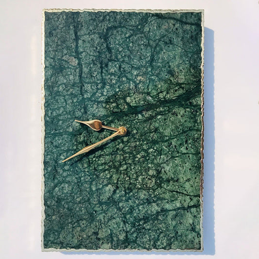 Green Marble Large Wall Clock/Personalised Momento