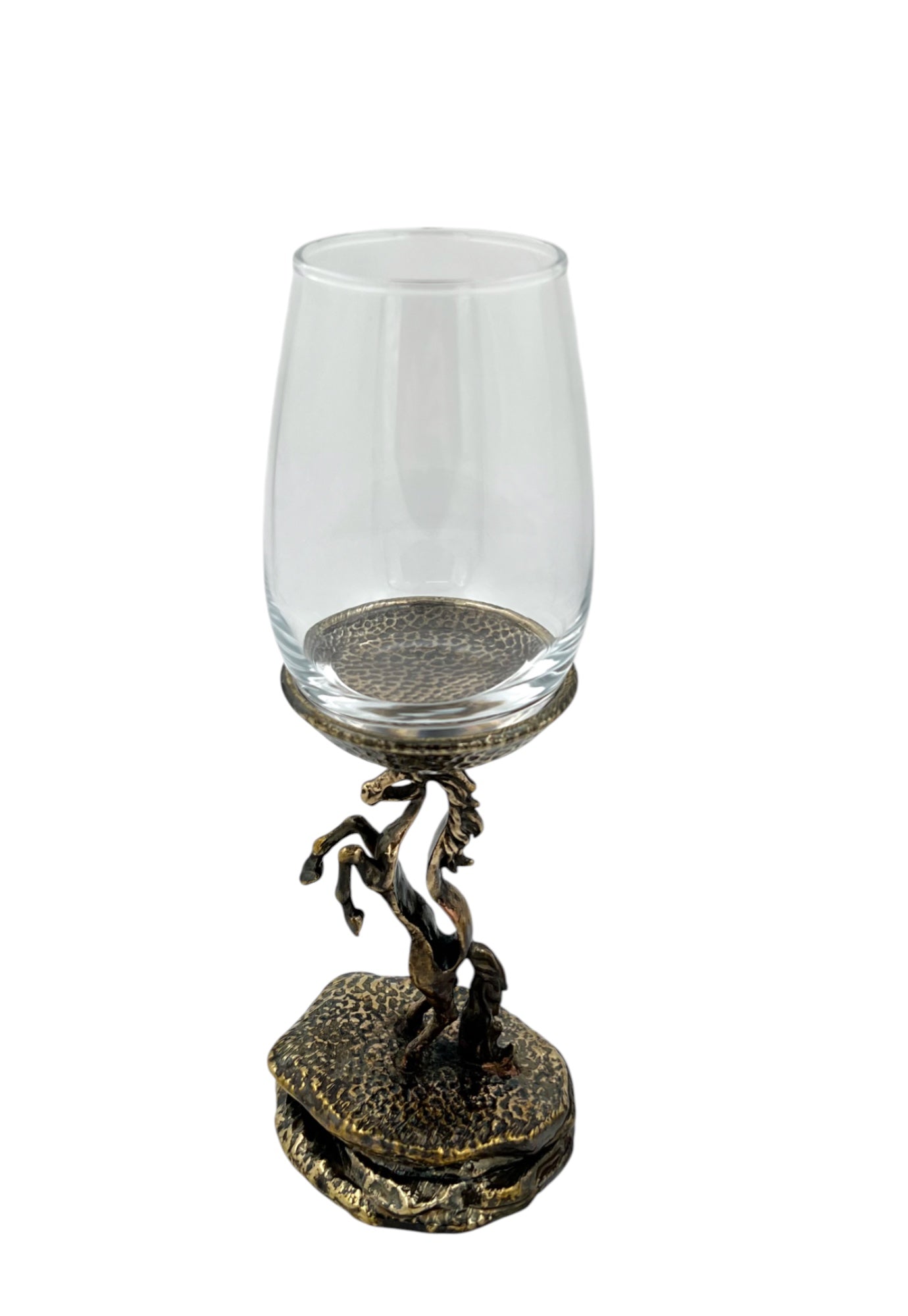 Set of 4 - Stallion Wine Glasses | Decorative Drinkware | Statement Barware | Antique, Gold or Silver Finish
