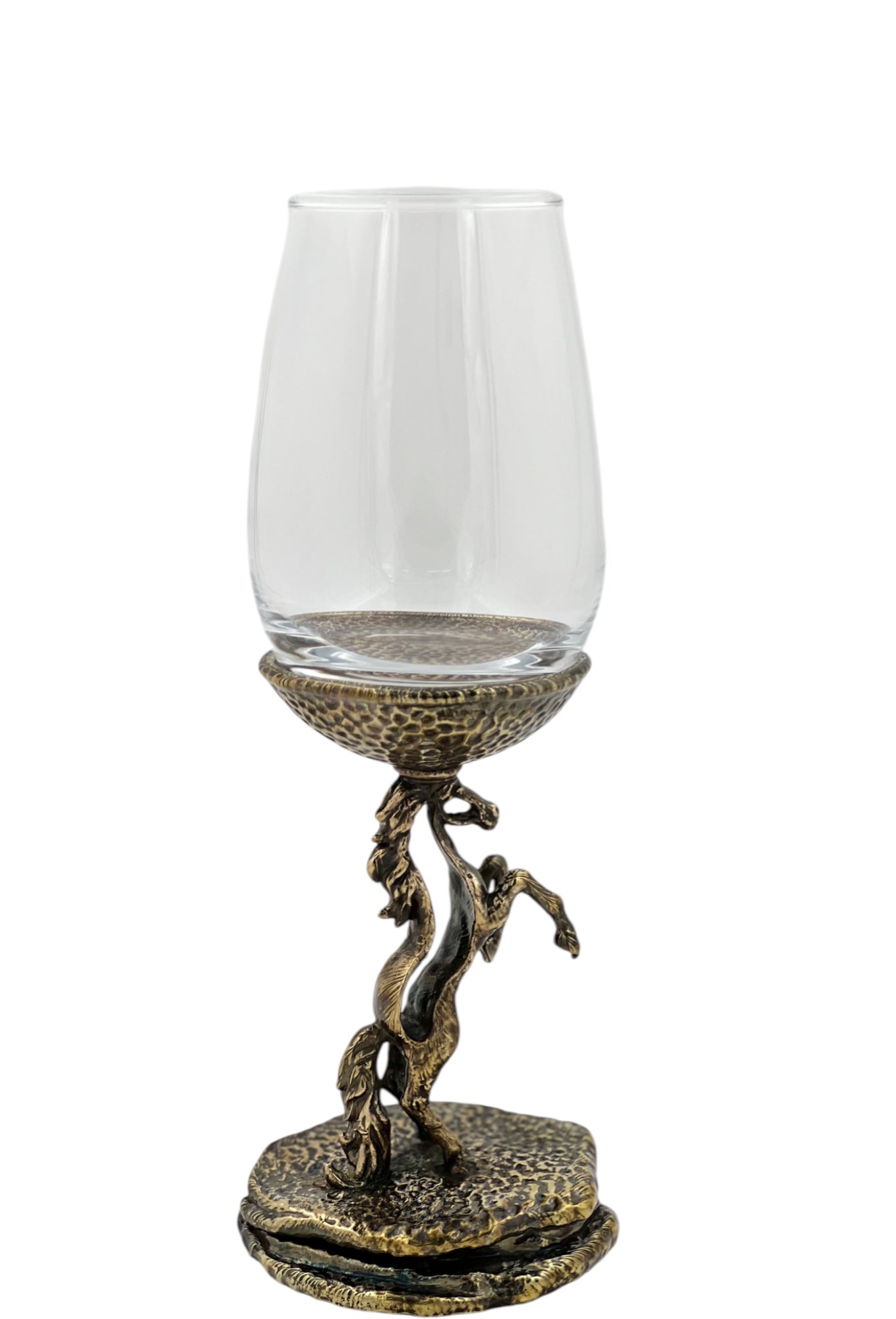 Set of 4 - Stallion Wine Glasses | Decorative Drinkware | Statement Barware | Antique, Gold or Silver Finish