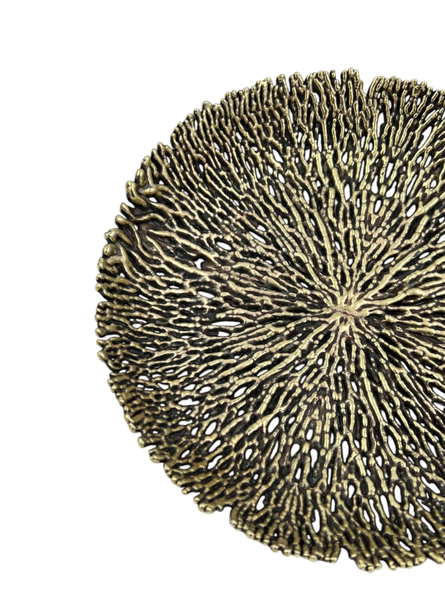 Coral Inspired Tray - Decorative Metal Tray | Centrepiece | Home Accent | Gold, Silver, or Antique Finish
