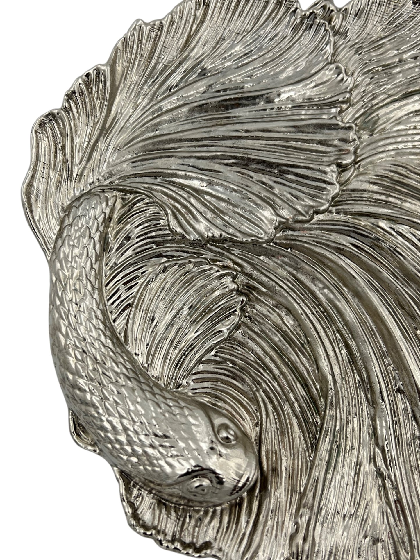 Fish Tray - Decorative Metal Tray | Small Plate | Centrepiece | Home Accent | Antique Gold or Silver Finish