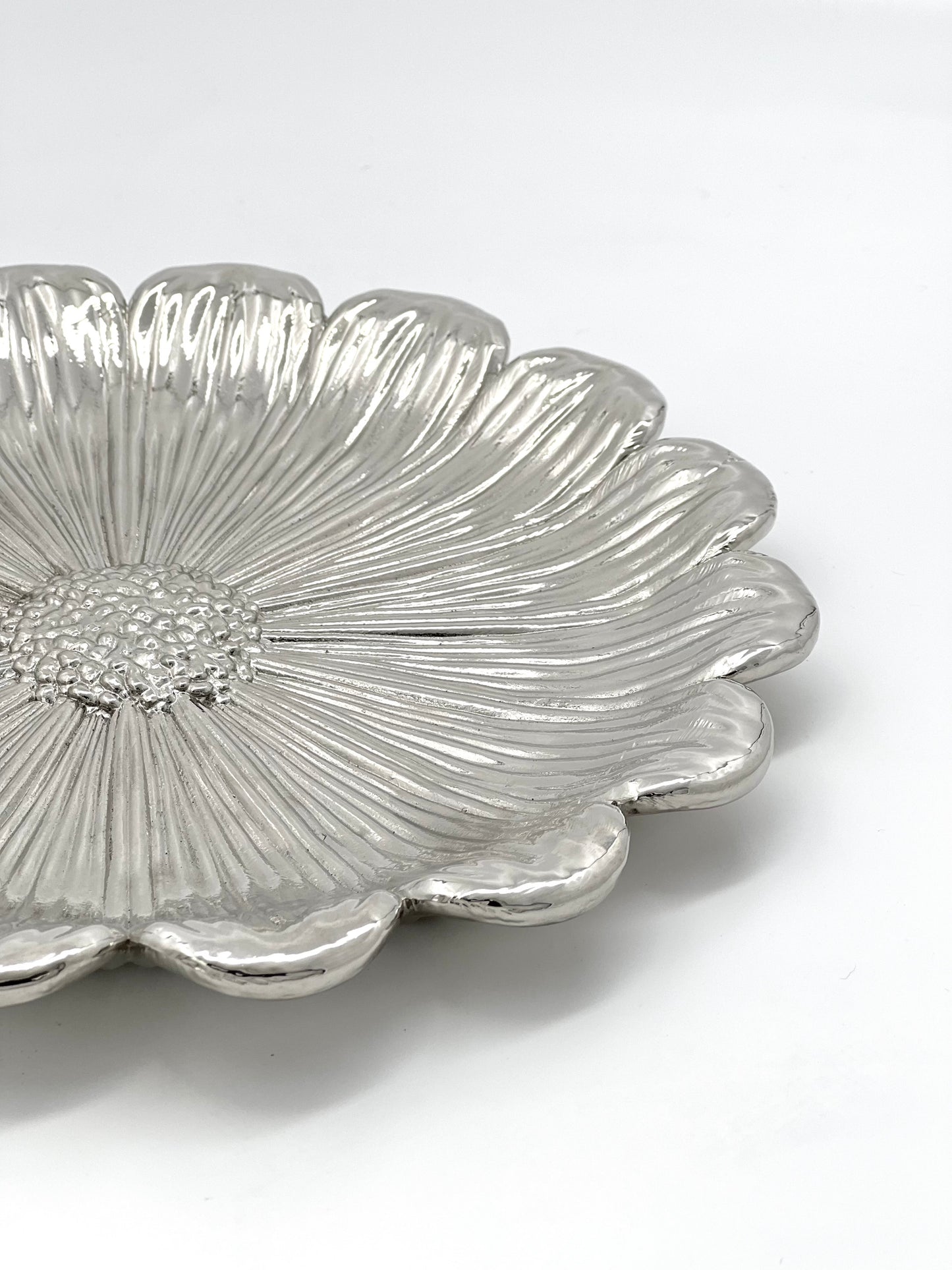 Sunflower Decorative Tray – Electro-formed Flower Jewellery Dish | Gold, Silver, Antique Finish | Flower Inspired Home Accent