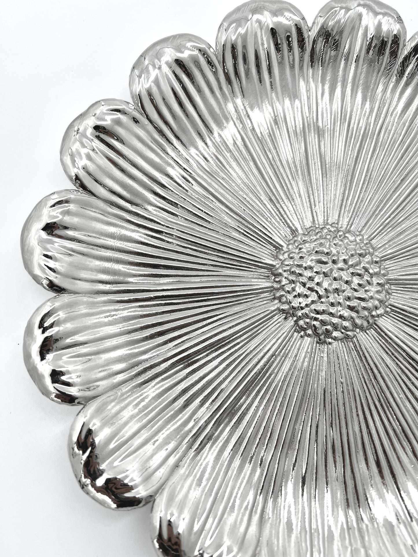Sunflower Decorative Tray – Electro-formed Flower Jewellery Dish | Gold, Silver, Antique Finish | Flower Inspired Home Accent