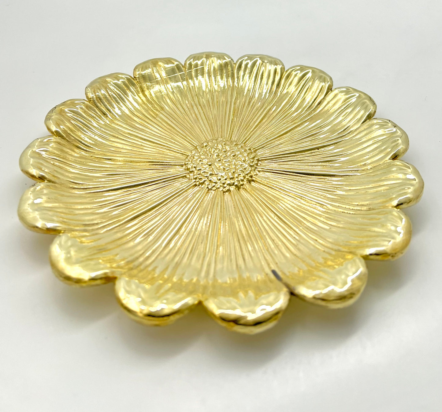 Sunflower Decorative Tray – Electro-formed Flower Jewellery Dish | Gold, Silver, Antique Finish | Flower Inspired Home Accent