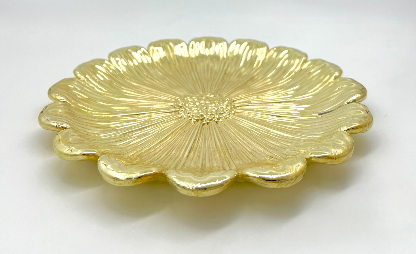 Sunflower Decorative Tray – Electro-formed Flower Jewellery Dish | Gold, Silver, Antique Finish | Flower Inspired Home Accent