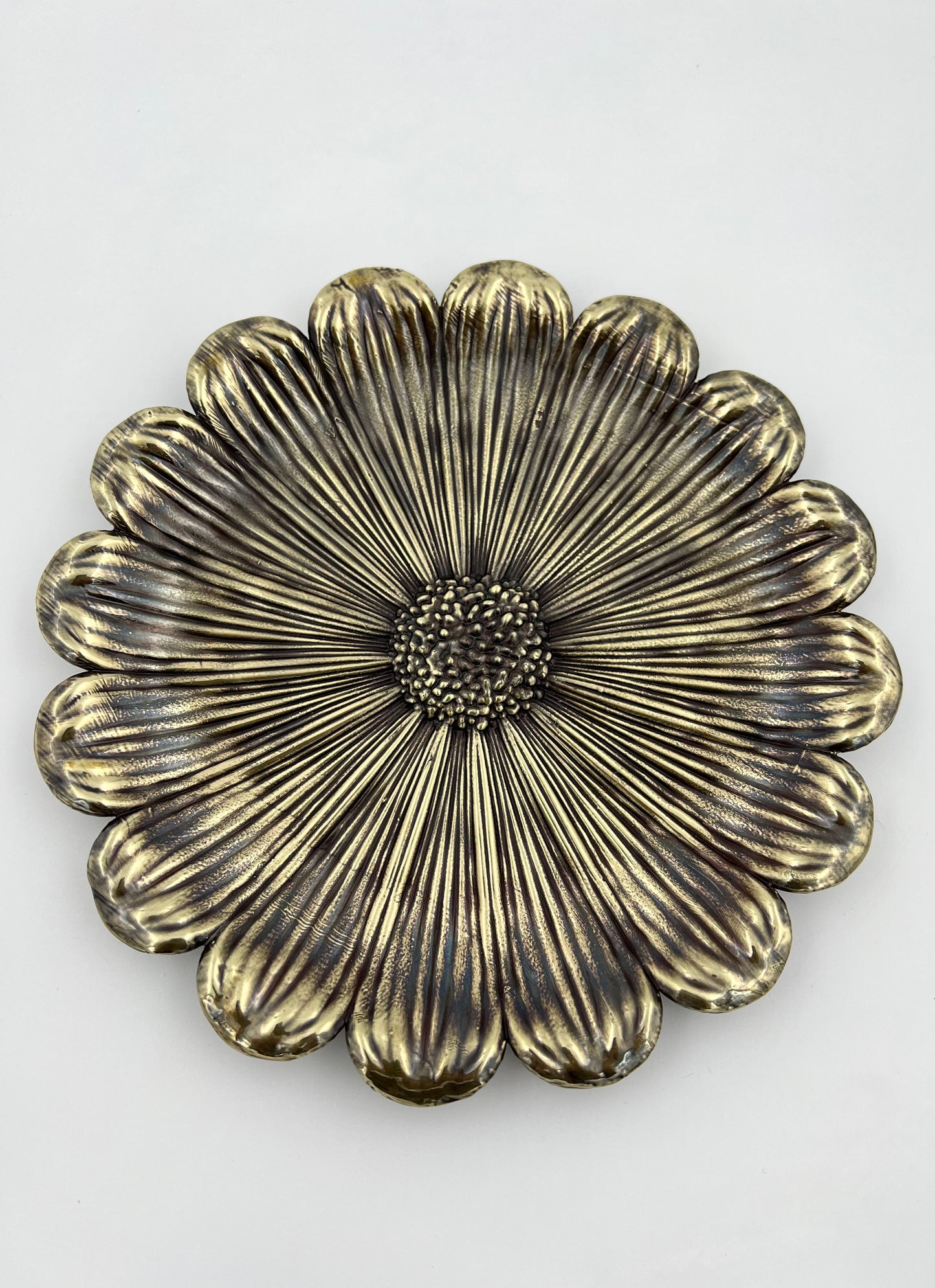 Sunflower Decorative Tray – Electro-formed Flower Jewellery Dish | Gold, Silver, Antique Finish | Flower Inspired Home Accent