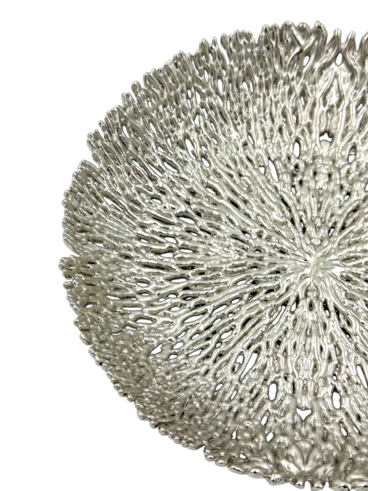 Coral Inspired Tray - Decorative Metal Tray | Centrepiece | Home Accent | Gold, Silver, or Antique Finish