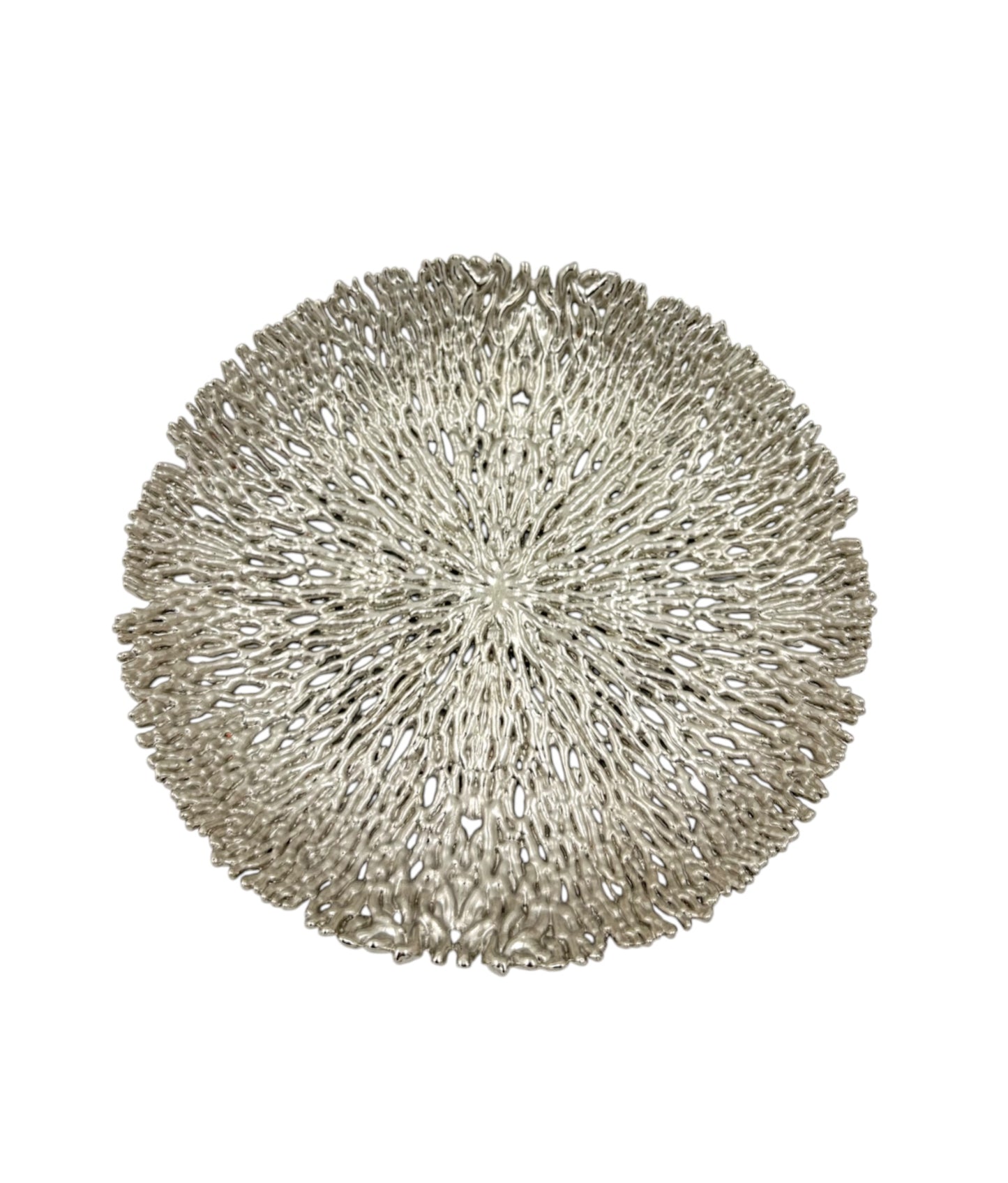 Coral Inspired Tray - Decorative Metal Tray | Centrepiece | Home Accent | Gold, Silver, or Antique Finish