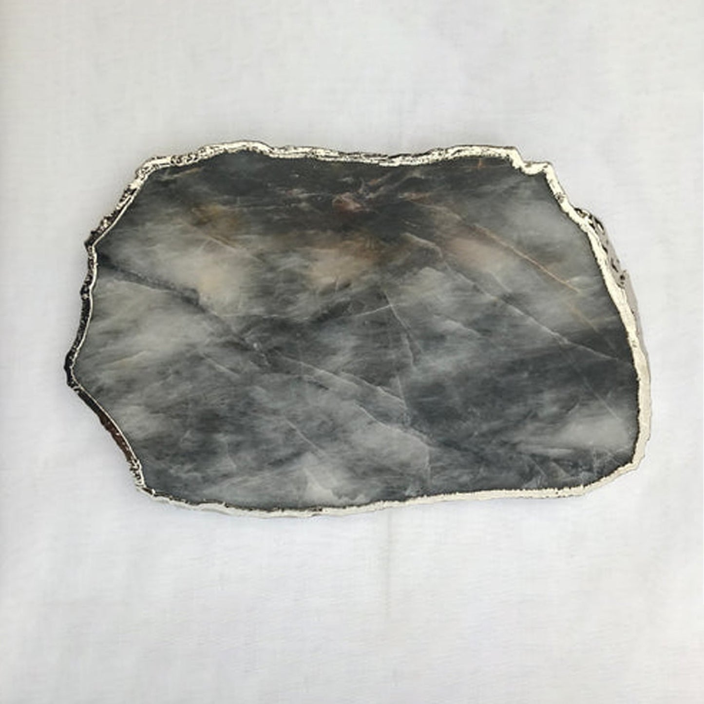 Large Grey Agate Quartz Cheese Platter/Tray/Personalised Momentos/Sign Boards