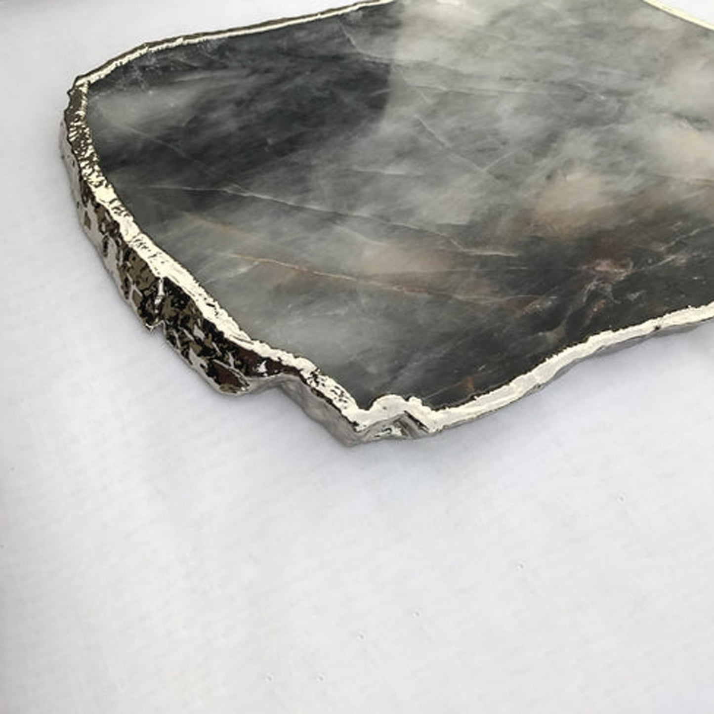 Large Grey Agate Quartz Cheese Platter/Tray/Personalised Momentos/Sign Boards