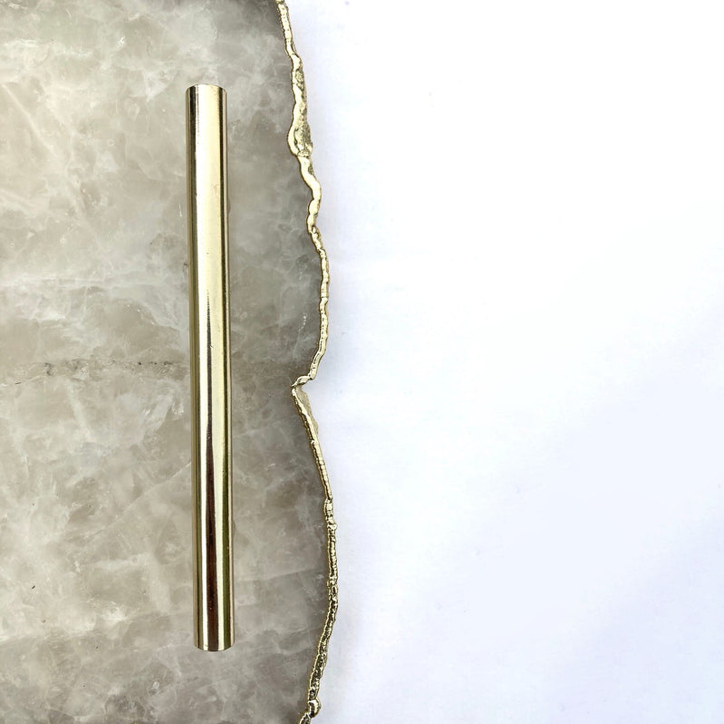 Large White Agate Serving Tray With Brass Handles/Personalised Momentos/Sign Boards 10"x15"