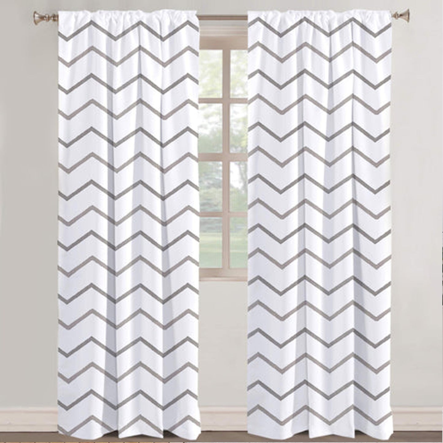 Livia - Set of 2 Panels Crewel Embroidered Curtains | Linen Cotton Mix | Fully Embroidered | Lined