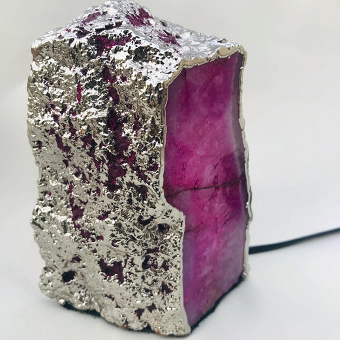 Pink Plated Agate Bookends