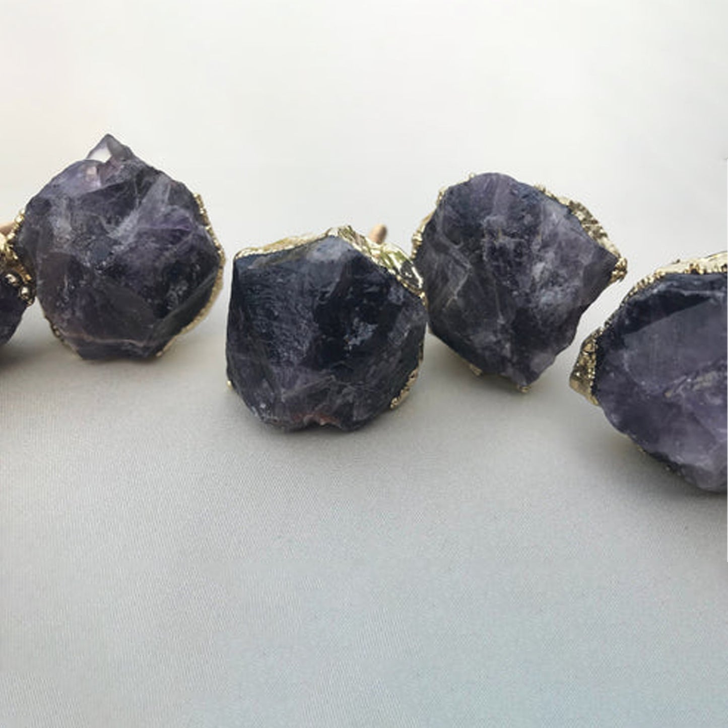 Set of 6 Amethyst Crystal Knobs Finish Cabinet Drawer Pull Wardrobe Dresser Interior Decorative Handle
