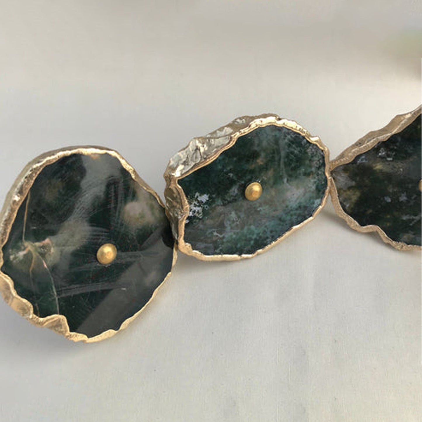 Set of 6 Moss Green Agate Classic Vintage Finish Cabinet Drawer Pull Wardrobe Dresser Interior Decorative Handle