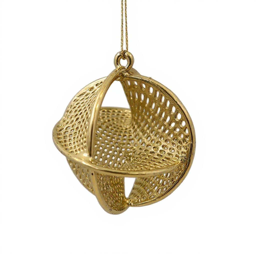 Ecliptic Globe Christmas Ornament | Metallic Sphere Ornament in Gold, Silver & Antique | Set of 2 or 4