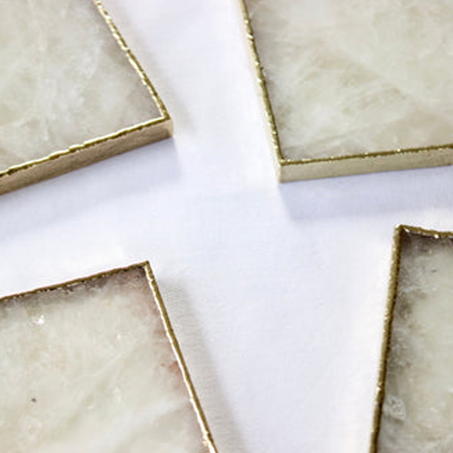 White Agate - Set of 4 Large Square Coasters | Personalised Momentos