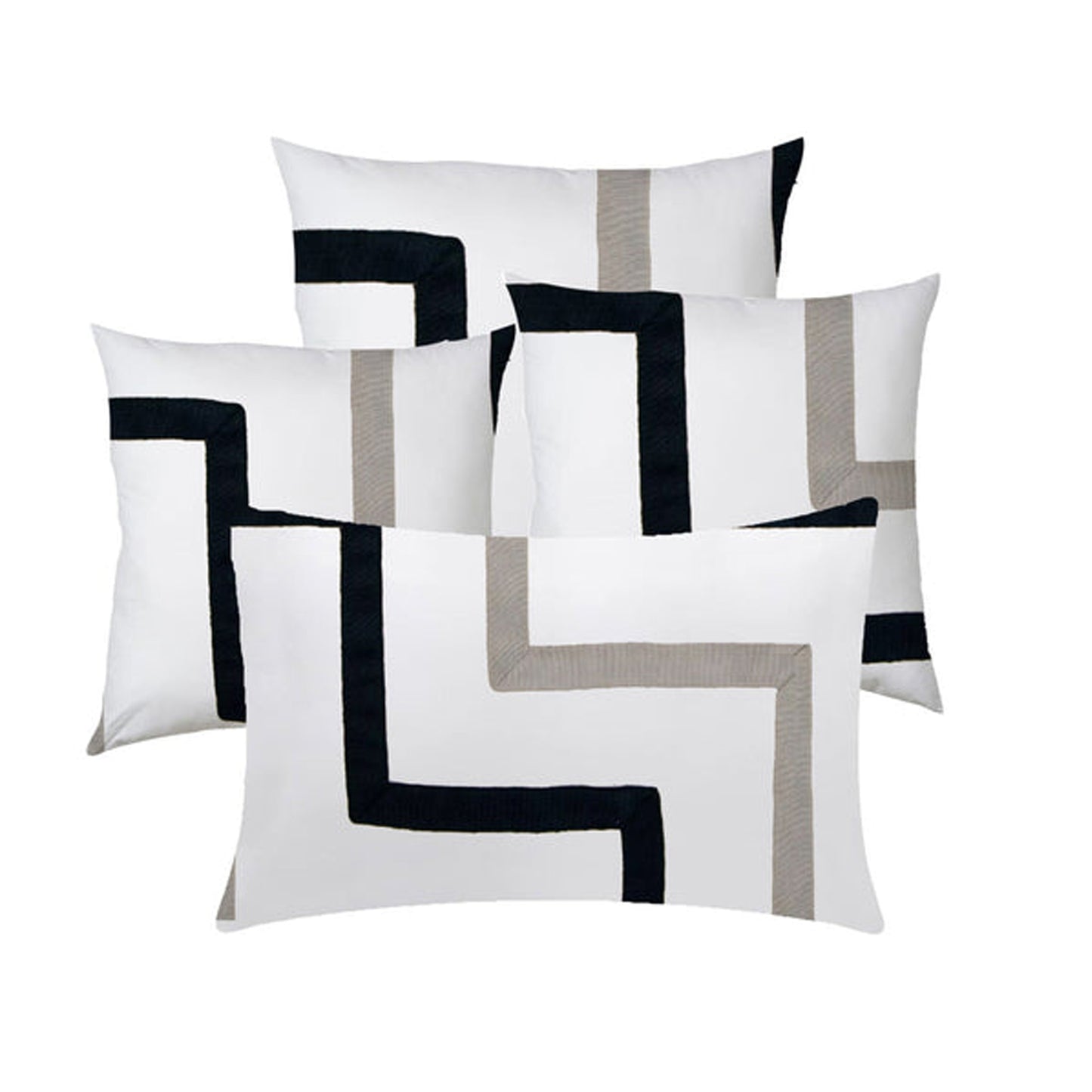 Zenobia - Set of 4 Pieces | Cotton Linen Fabric | Crewel Embroidered | Pillow/Cushion Cover Set | With or Without Insert