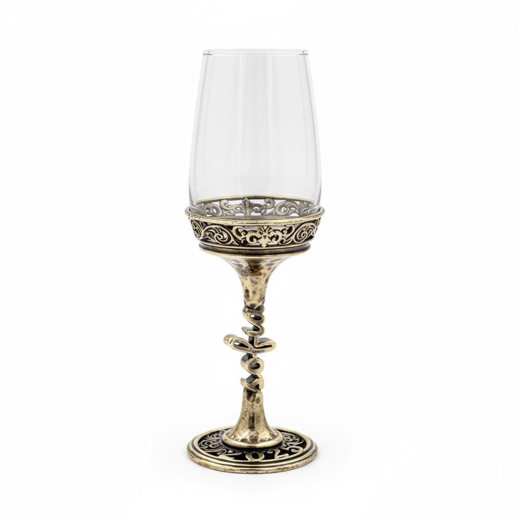 Personalised Wine Glasses Set | Electroformed Stem & Base, Wedding Gift (Set of 1 or 2)