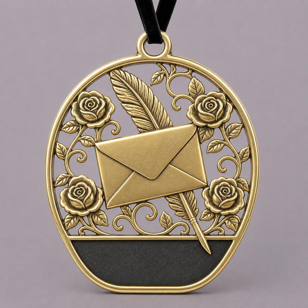 Large Personalized Envelope Ornament | Wedding Keepsake | Antqiue Brass Christmas Decor