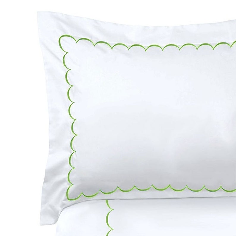 Scallops - Cotton Sateen Embroidered Edge Duvet Cover Sets