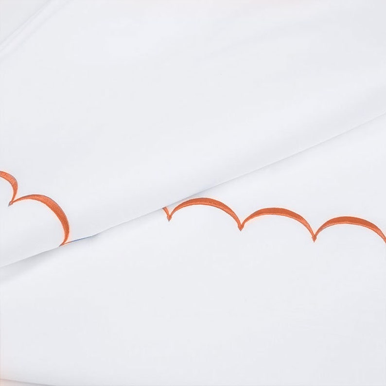 Scallops - Cotton Sateen Embroidered Edge Duvet Cover Sets