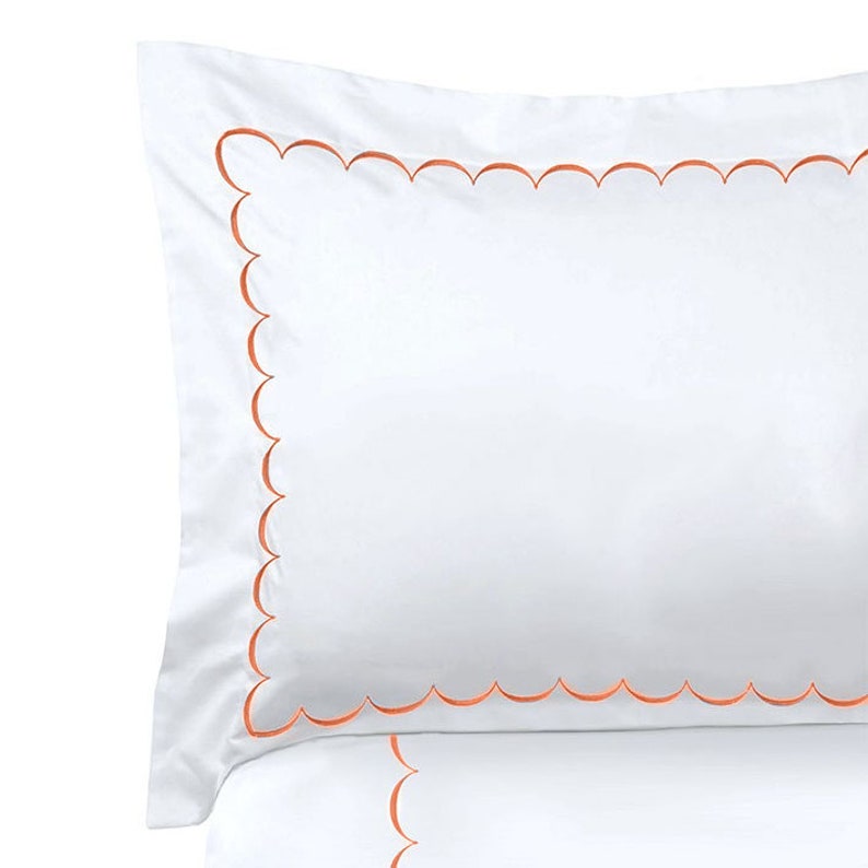 Scallops - Cotton Sateen Embroidered Edge Duvet Cover Sets