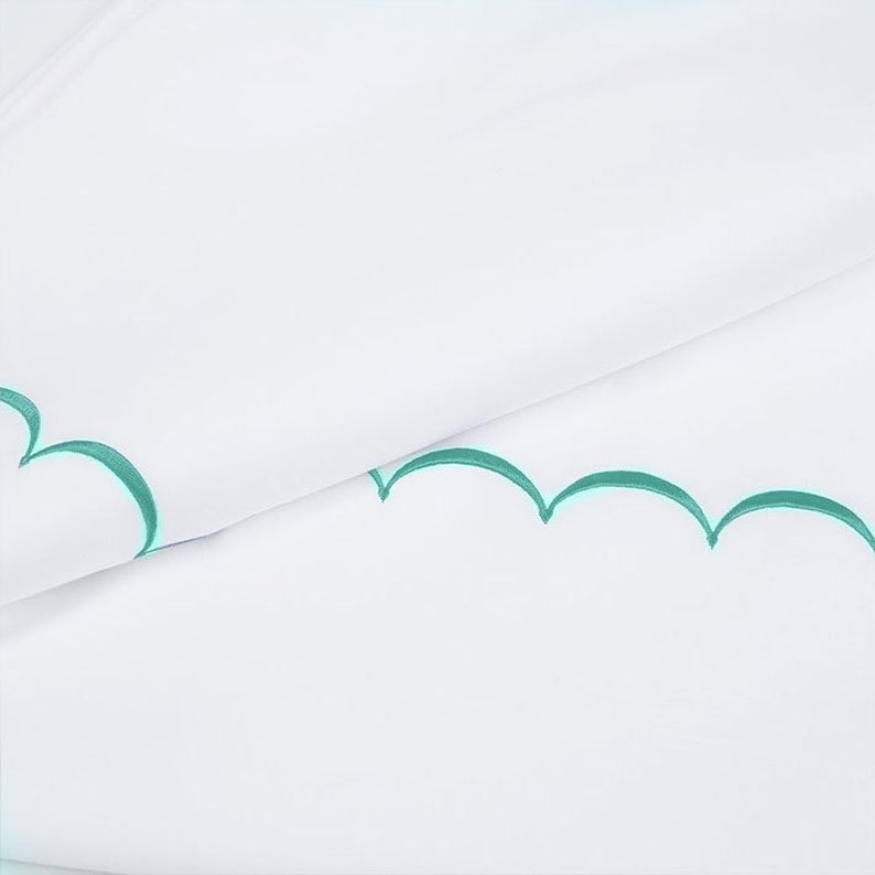 Scallops - Cotton Sateen Embroidered Edge Duvet Cover Sets