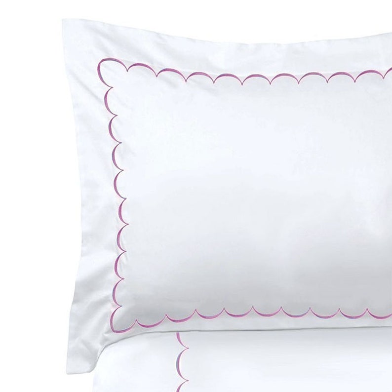 Scallops - Cotton Sateen Embroidered Edge Duvet Cover Sets