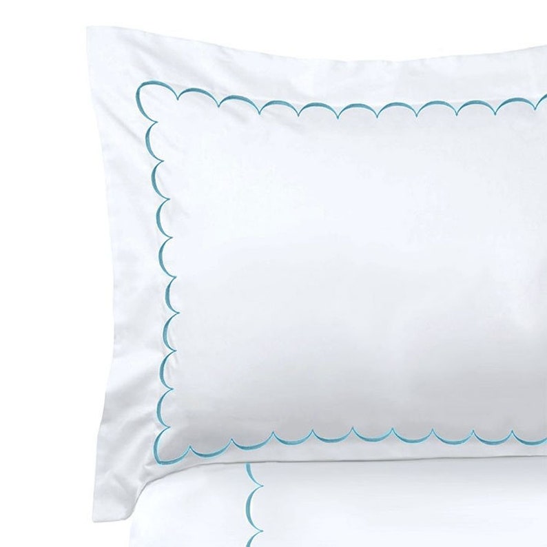 Scallops - Cotton Sateen Embroidered Edge Duvet Cover Sets