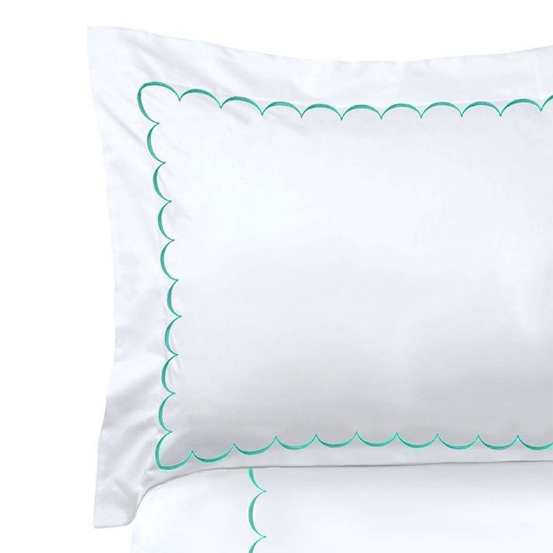 Scallops - Cotton Sateen Embroidered Edge Duvet Cover Sets